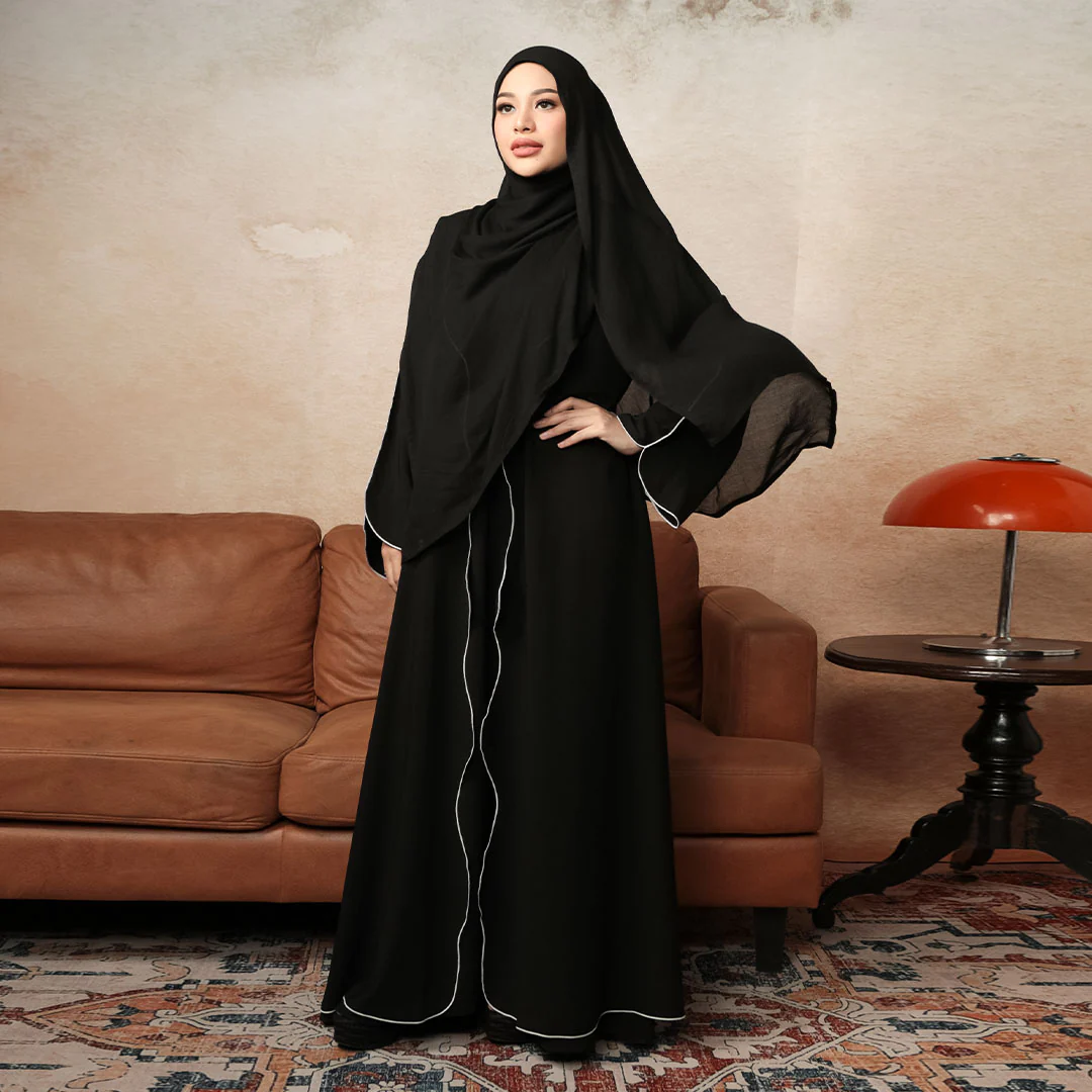 Aisha Abaya (Abaya Dress Haji dan Umrah) Black - Image 5