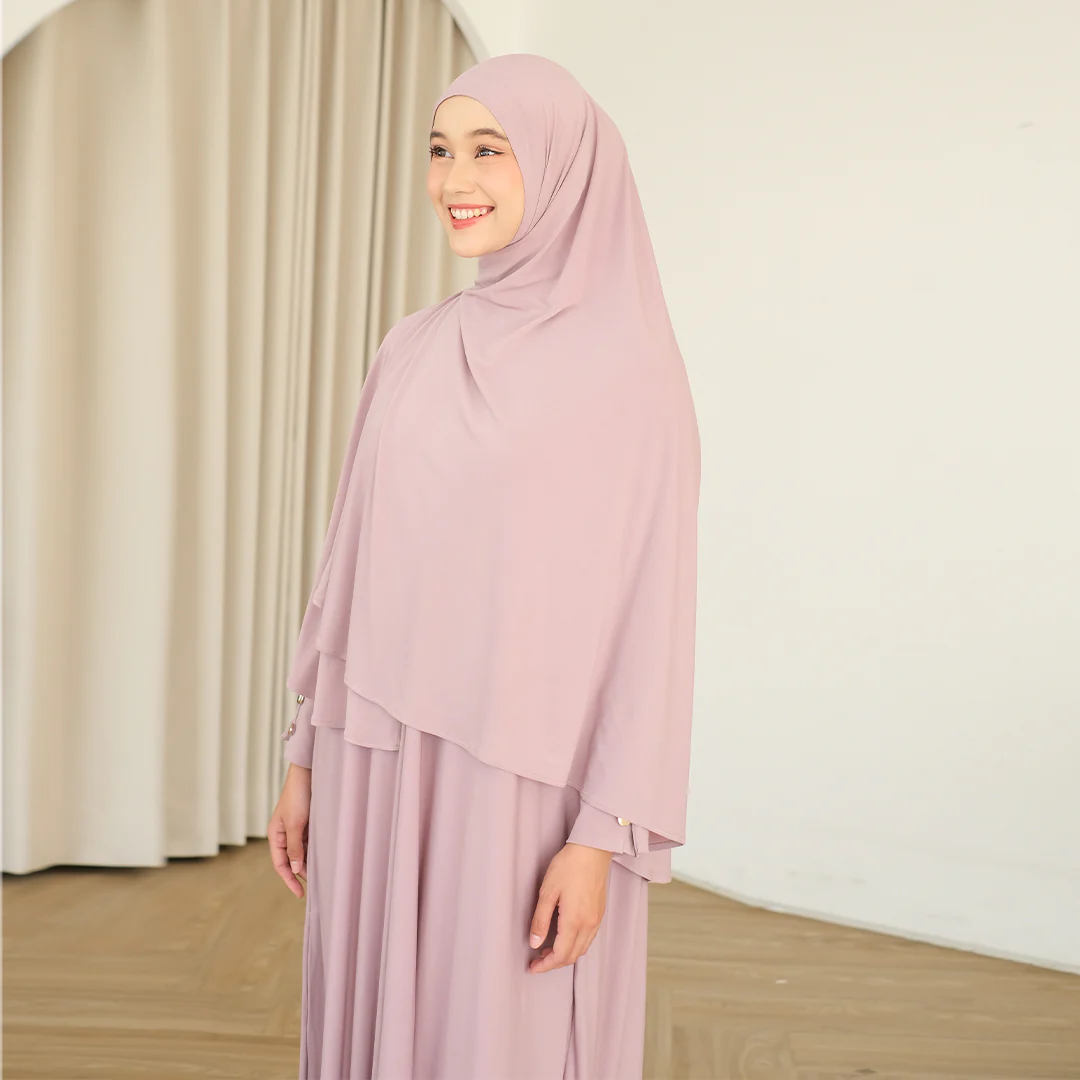 Hafisa Abaya Set Tea Rose - Image 3