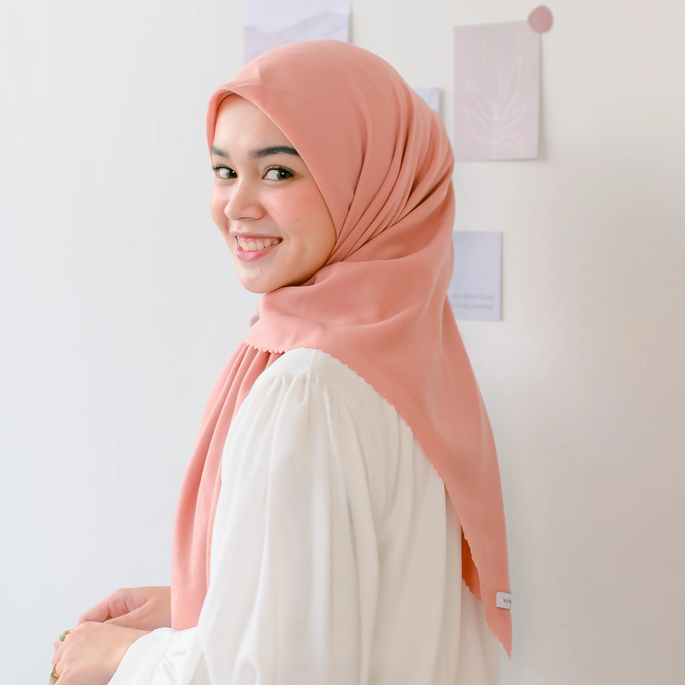 Haraa Voal (Segiempat Lasercut) Pink Pastel - Image 3