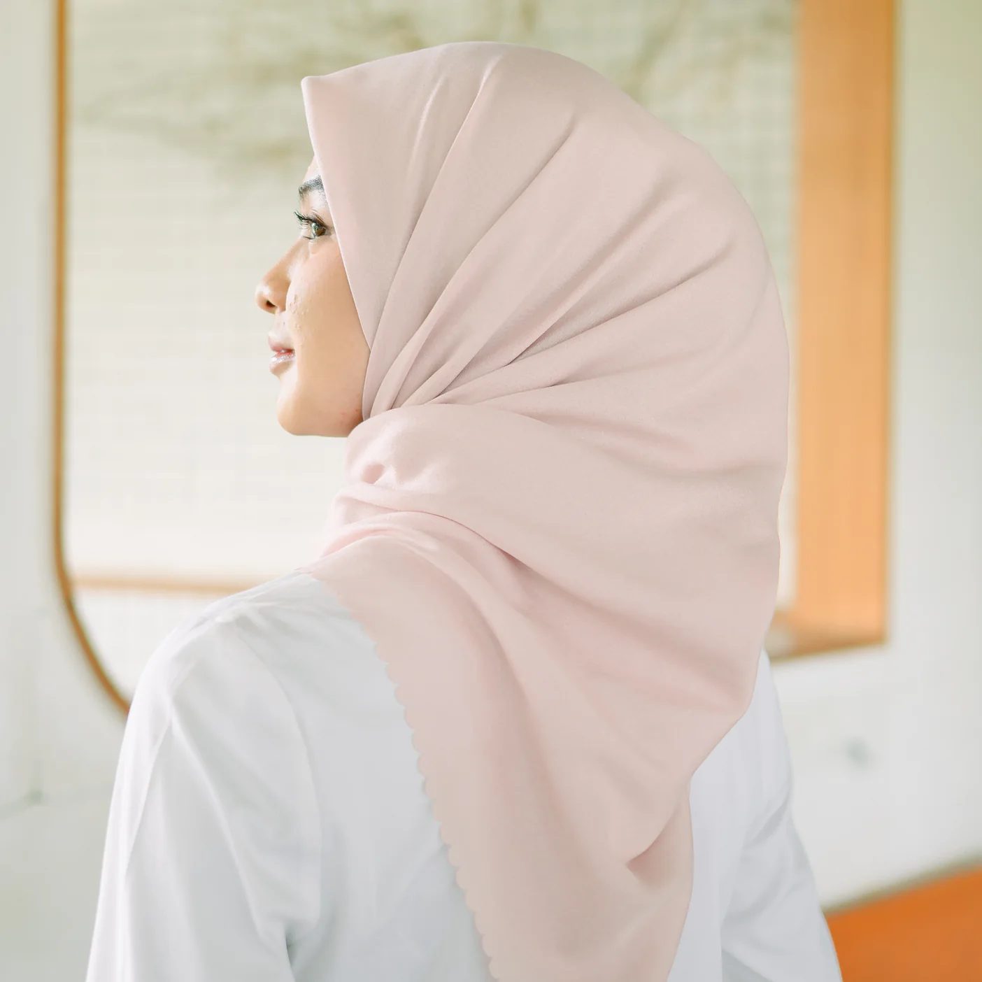Haraa Voal (Segiempat Lasercut) Soft Pink - Image 3