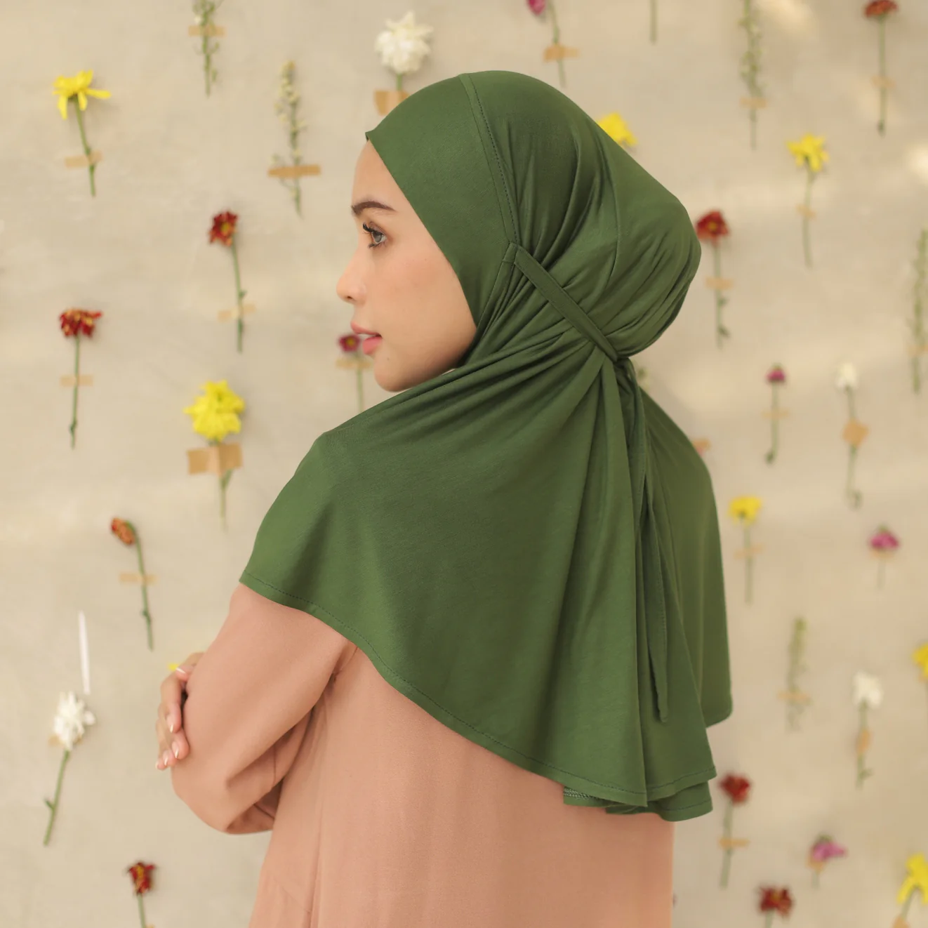 Lana Instan (Hijab Instan Rayon) Army - Image 3